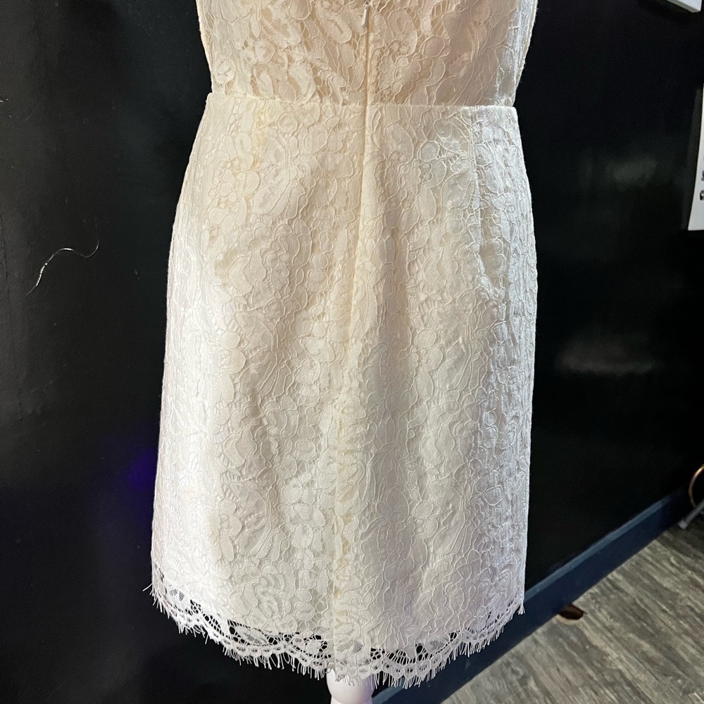 Jenny Yoo Cream Lace Mini Dress - Picture 5 of 8